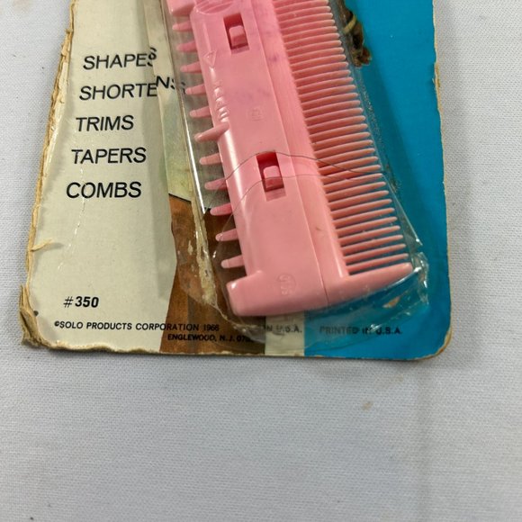 Vintage Solo Hair Shaper N Comb Trimmer Taper Comb Pink NO Blades Open Package main image 5